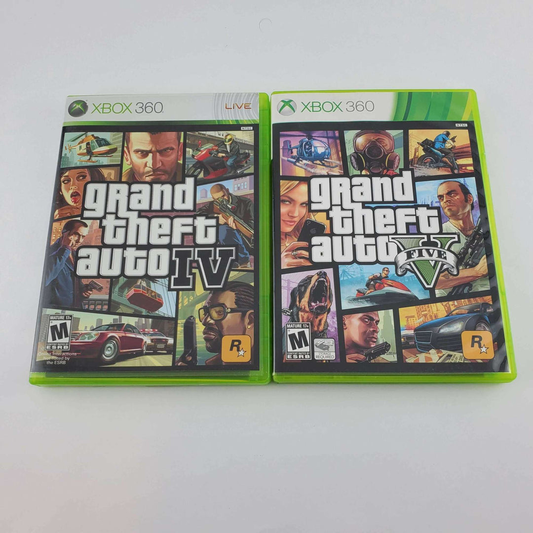 Paquete de consola Xbox 360: Grand Theft Auto IV y V